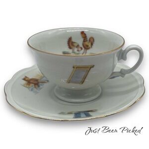 Childs Cup Saucer‎ Set Poland Bear Chickens Birds